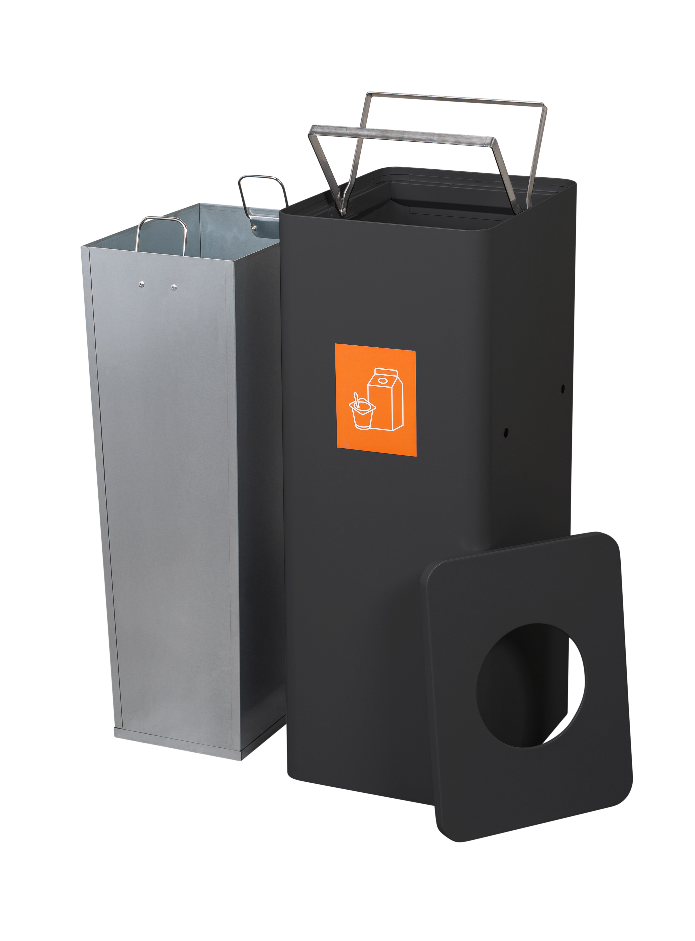 Waste Bin Ergofy with inner bin 60-liter black
