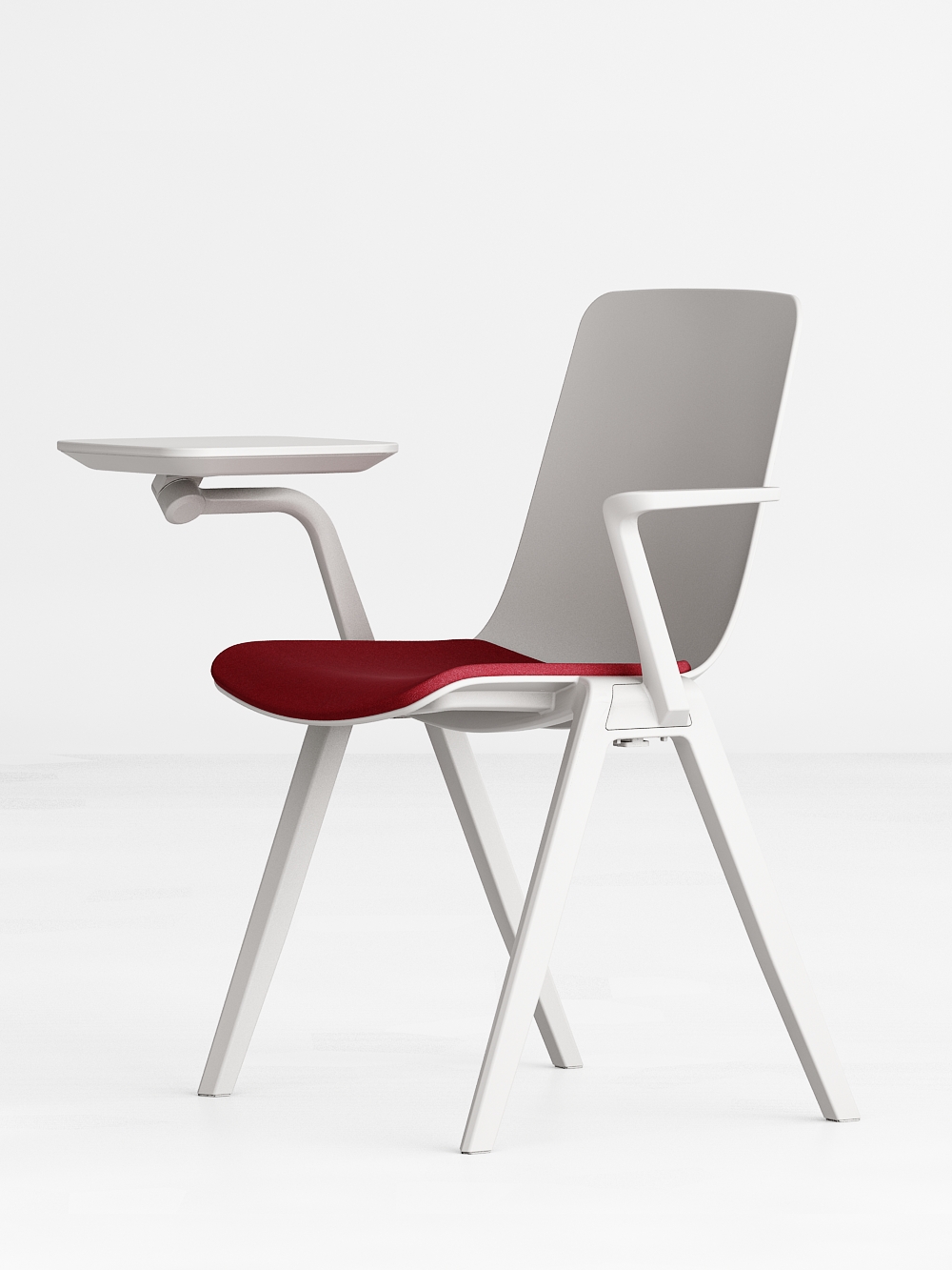 Ergofy conference chair white with writing desk and armrest